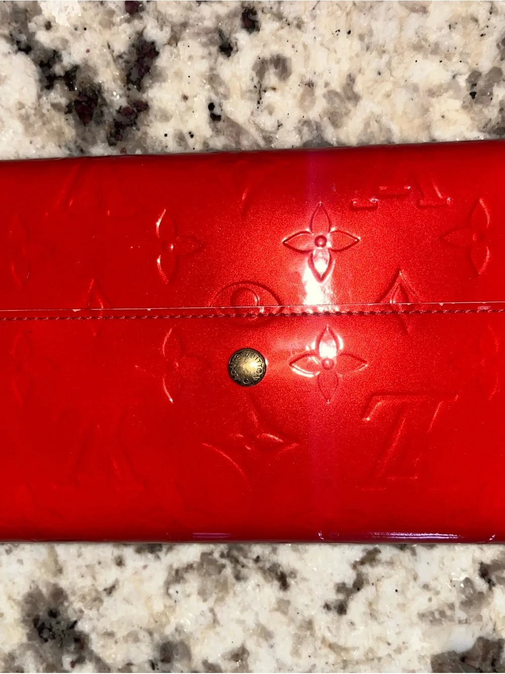 Louis Vuitton Red Patent Monogram Continental Wallet